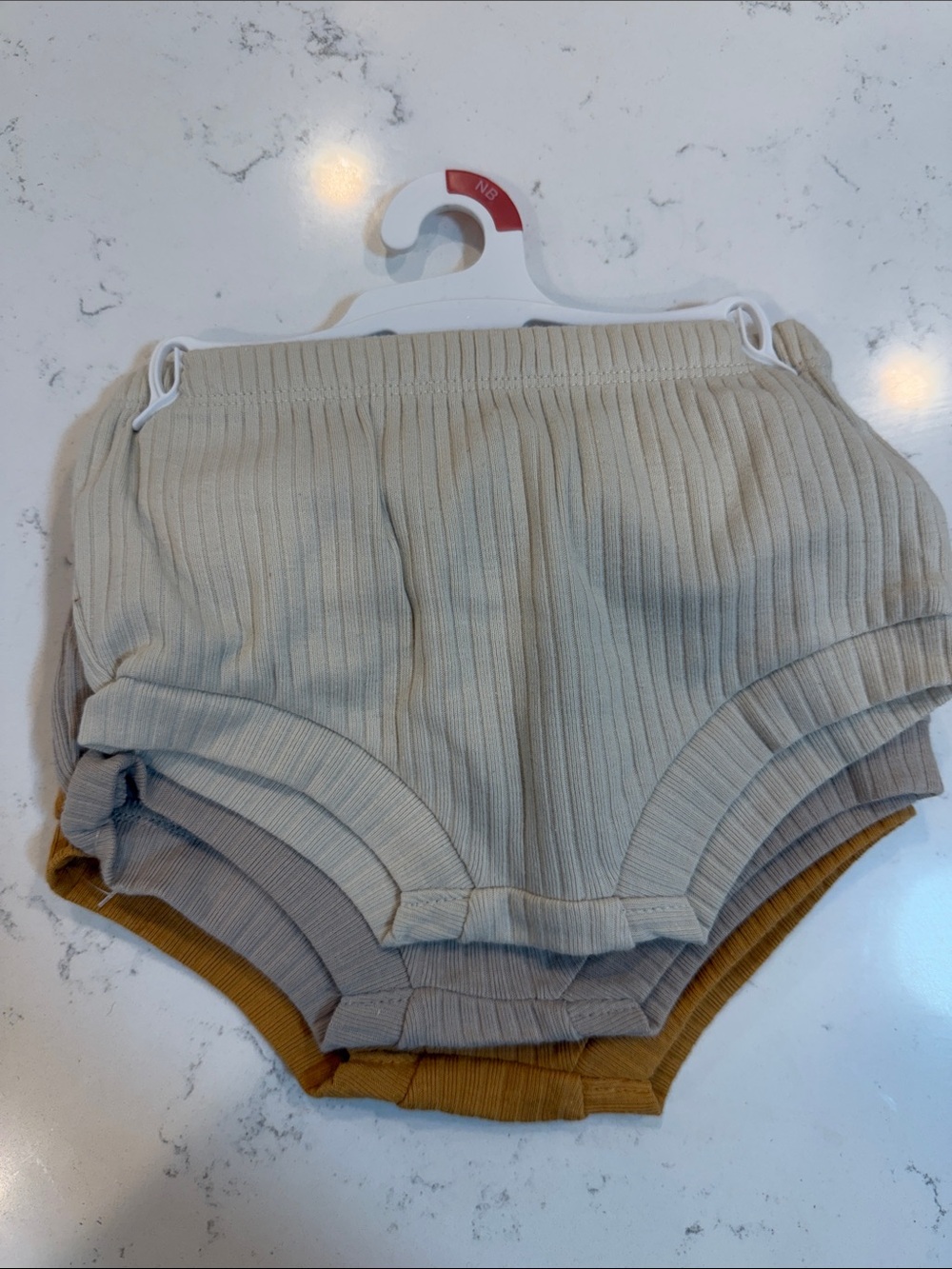 cloud island Ribbed Baby Bloomers - Cream, Gray & Mustard